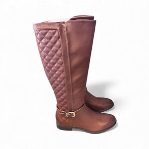 NWB New York & Company Brown Quilted Enola Riding Boots Size 8